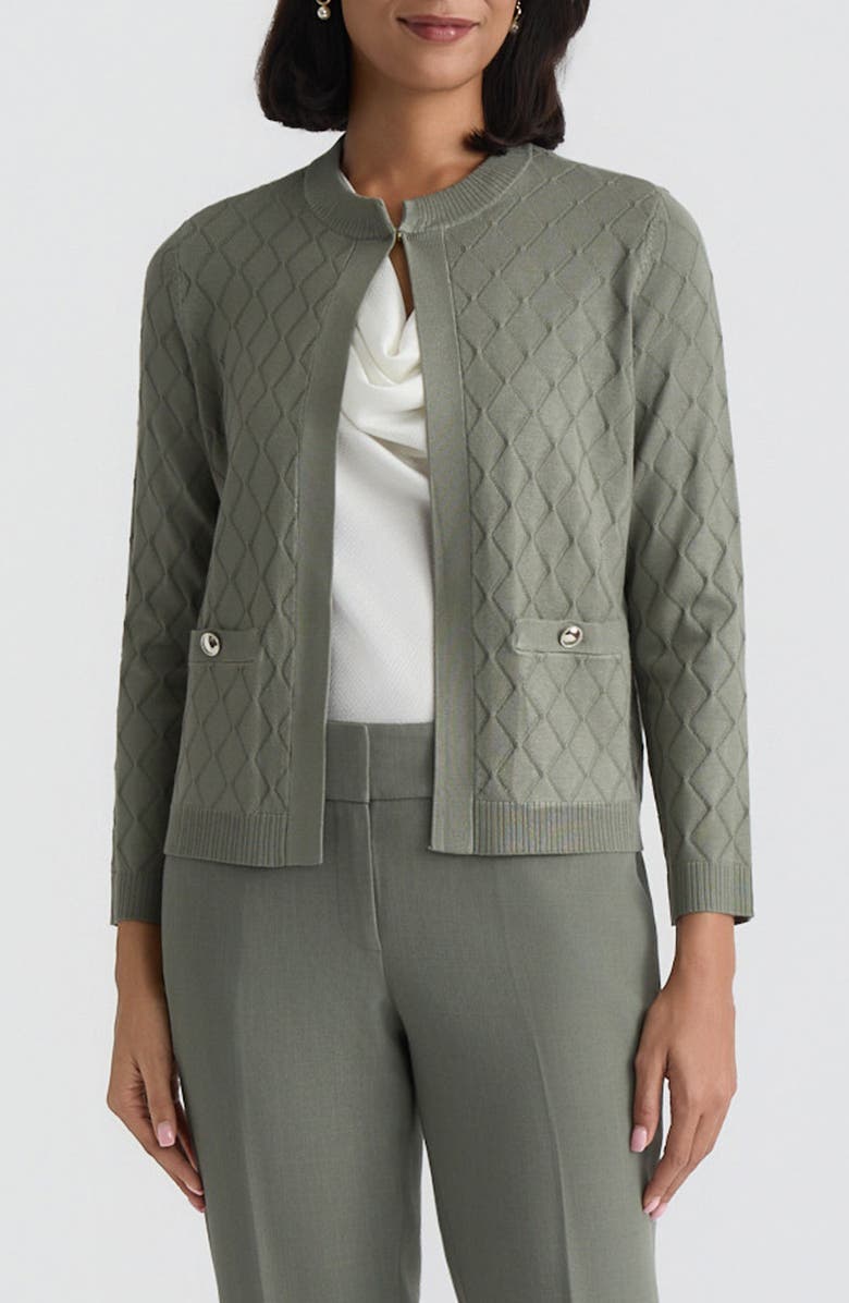 KASPER Diamond Stitch Cardigan, Main, color,