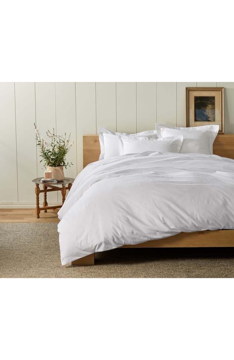 Coyuchi Cloud Brushed Organic Cotton Flannel Duvet Cover, Alternate, color, Alpine White