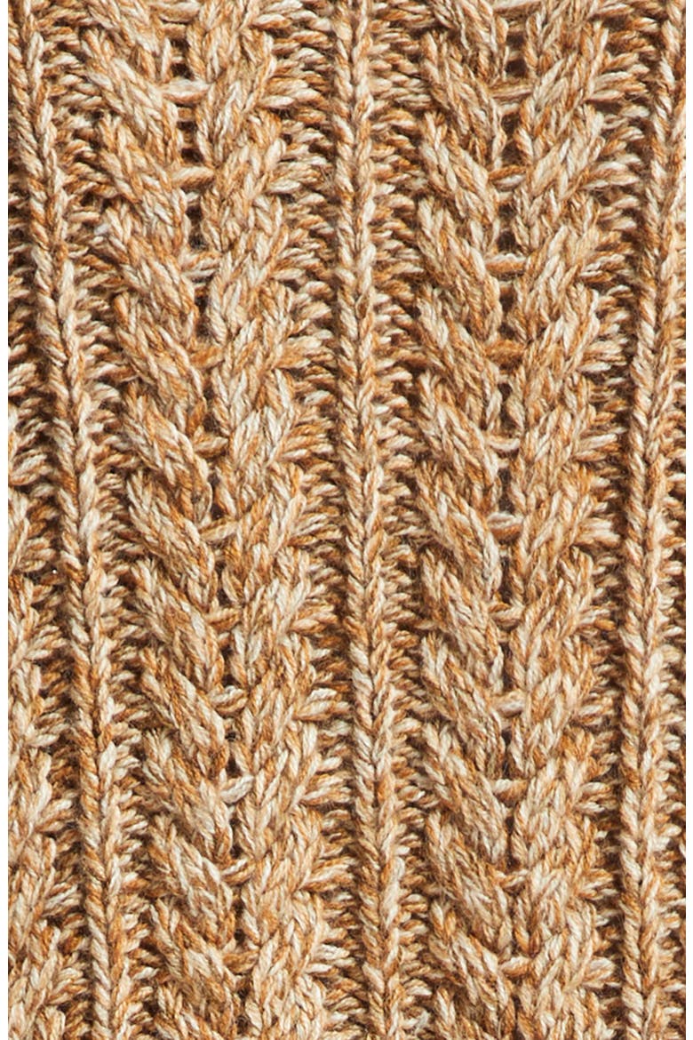 Mélange Bead Fringe Accent Cable Crewneck Sweater, Alternate, color, OATMEAL MULTI