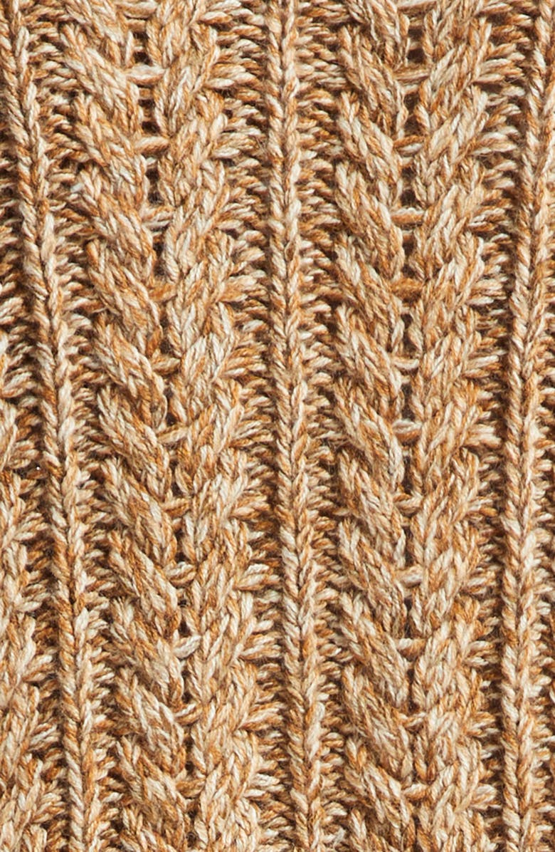 Cinq à Sept Mélange Bead Fringe Accent Cable Crewneck Sweater, Alternate, color, Oatmeal Multi