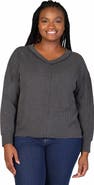 24seven Comfort Apparel Relaxed Fit Ribbed Knit V-Neck Sweater Top