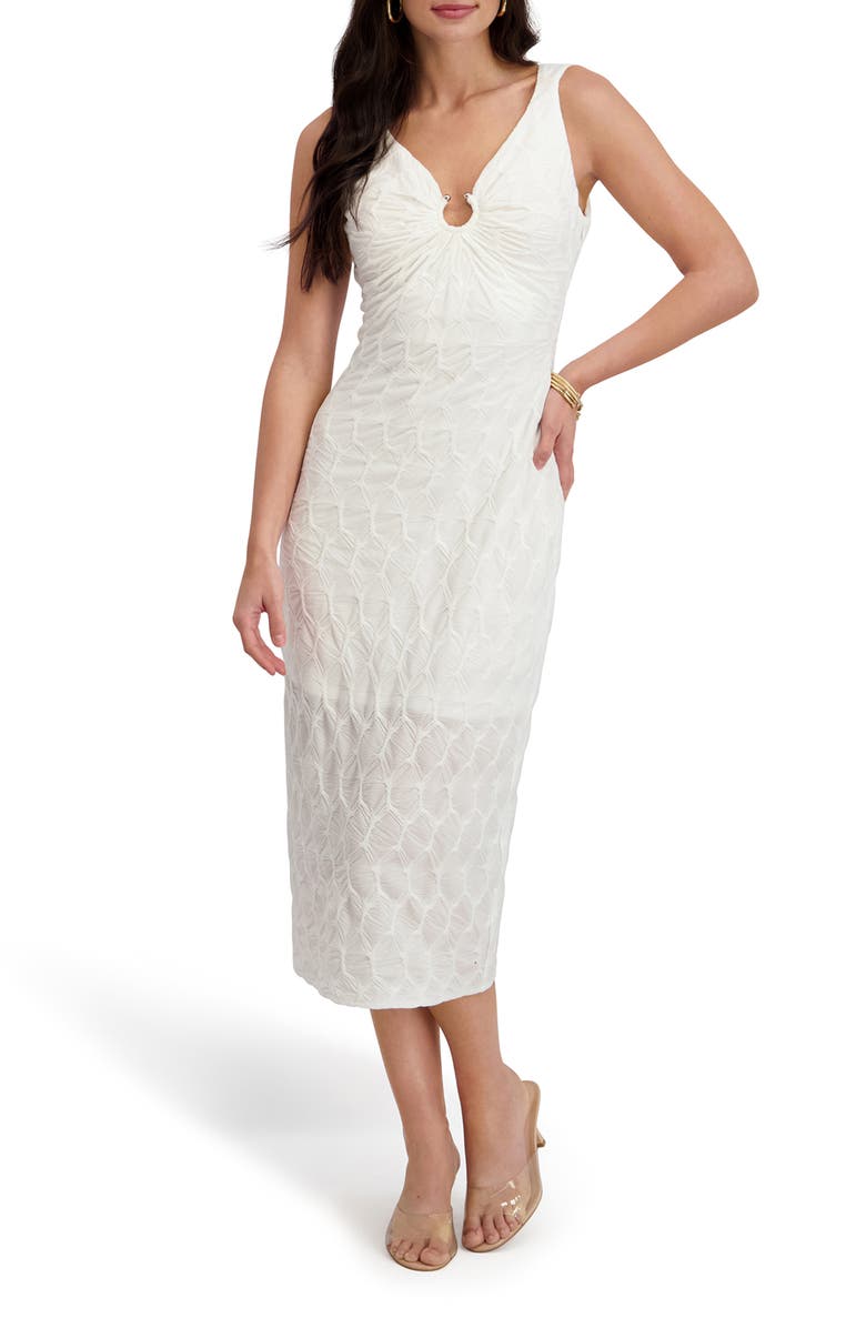 Siena Textured Knit Body-Con Midi Dress, Main, color, White