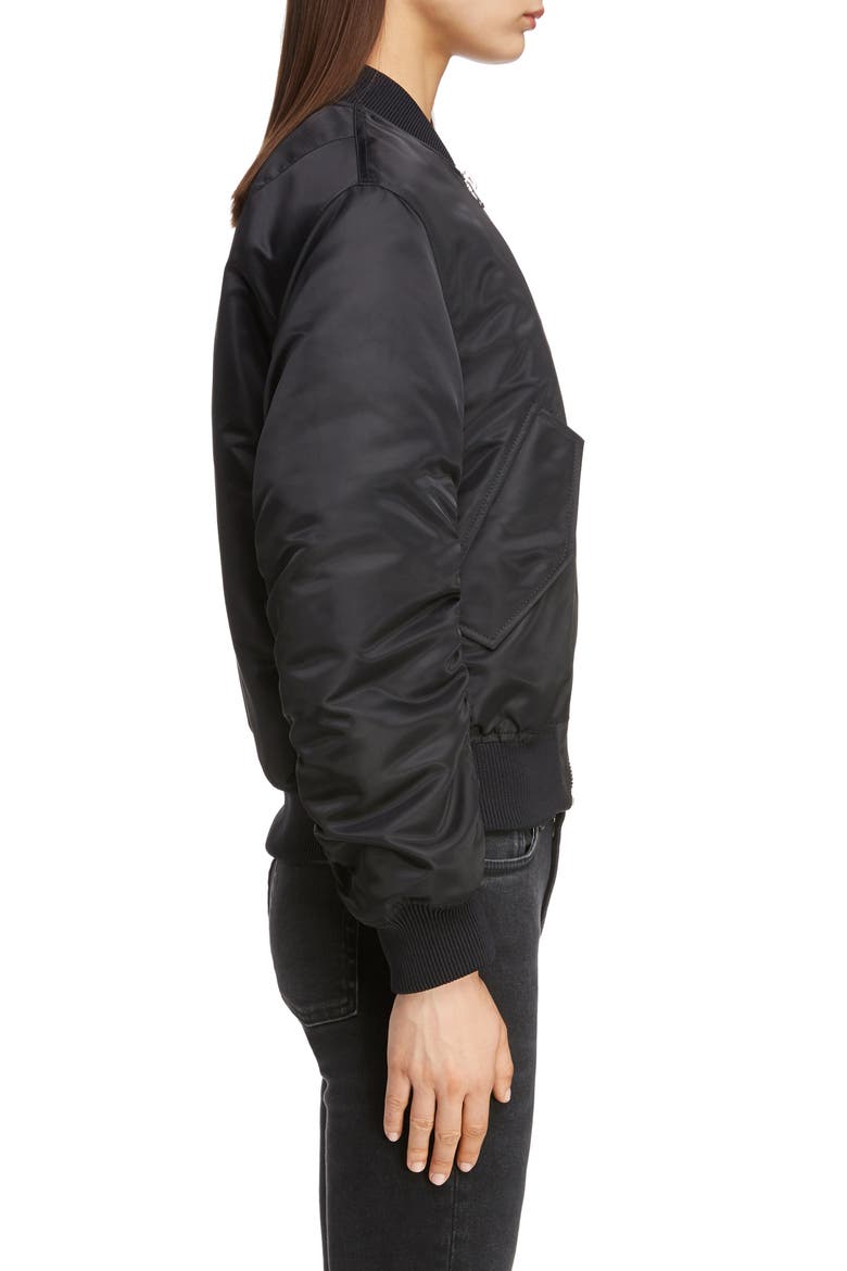 Oda Nylon Bomber Jacket, Alternate, color, BLACK