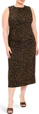 FLYING TOMATO Leopard Midi Dress
