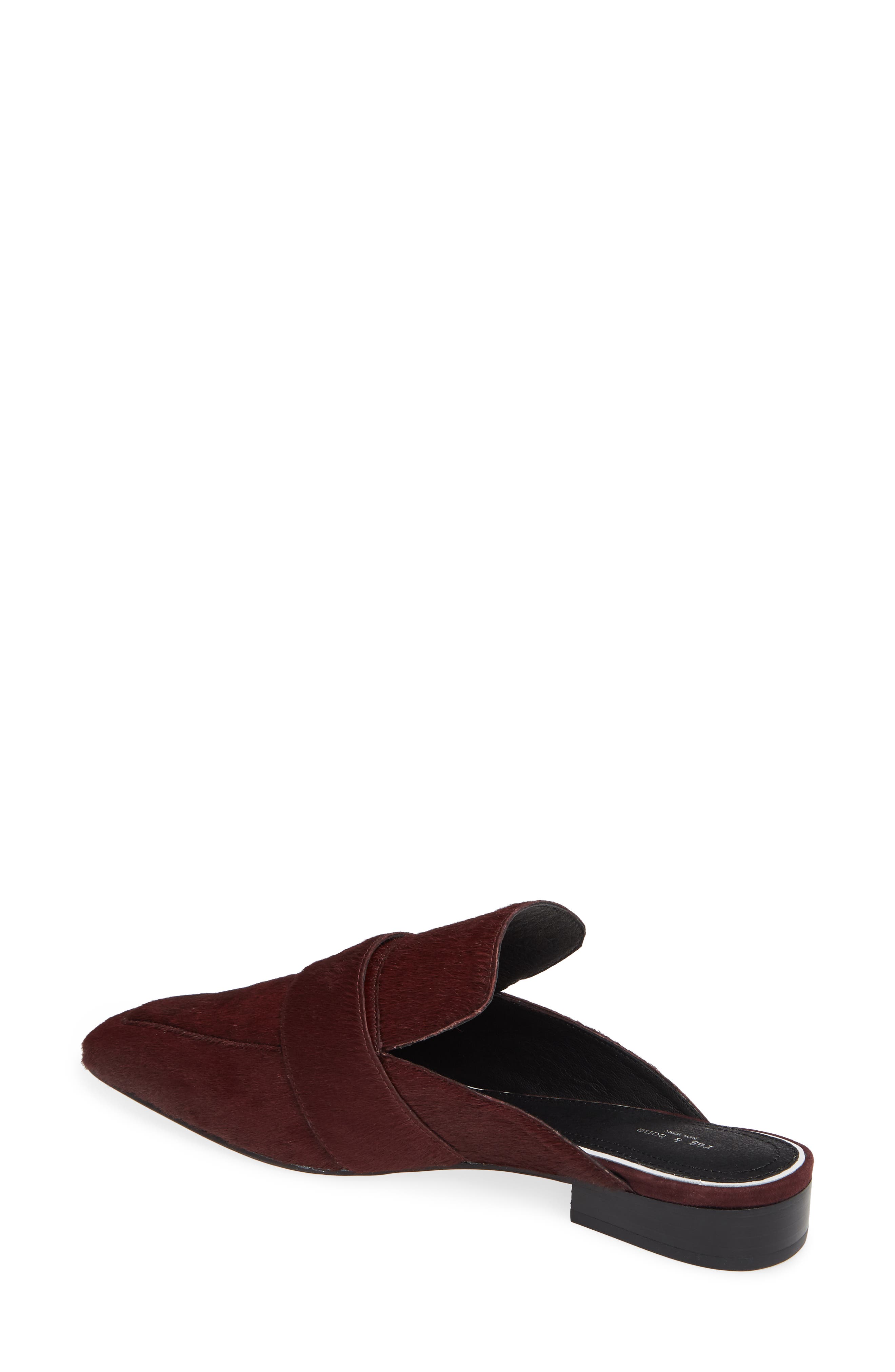 Aslen Genuine Calf Hair Loafer Mule, Alternate, color, BURGUNDY CALF HAIR