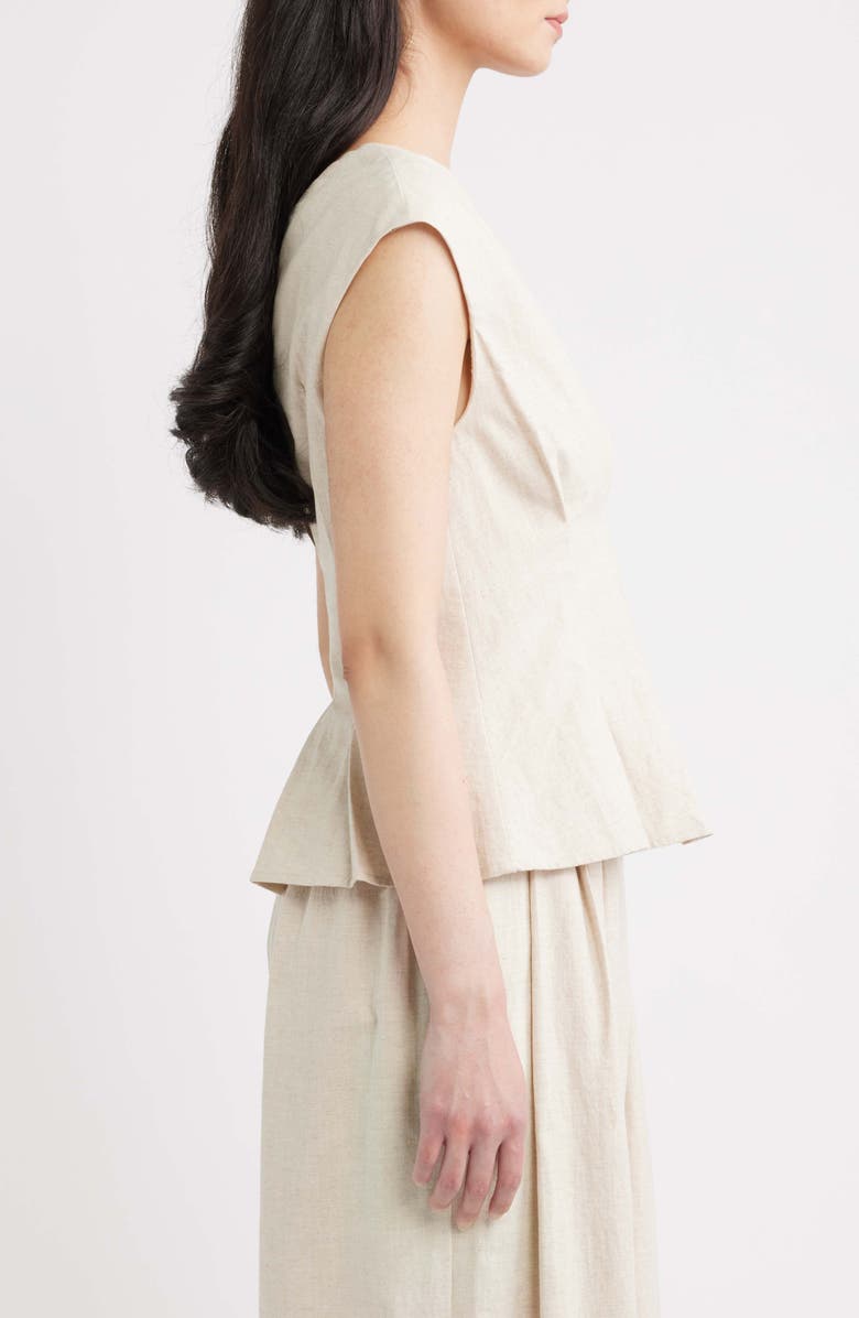 A.REN Nova Pleated Cap Sleeve Cotton & Linen Top, Alternate, color,