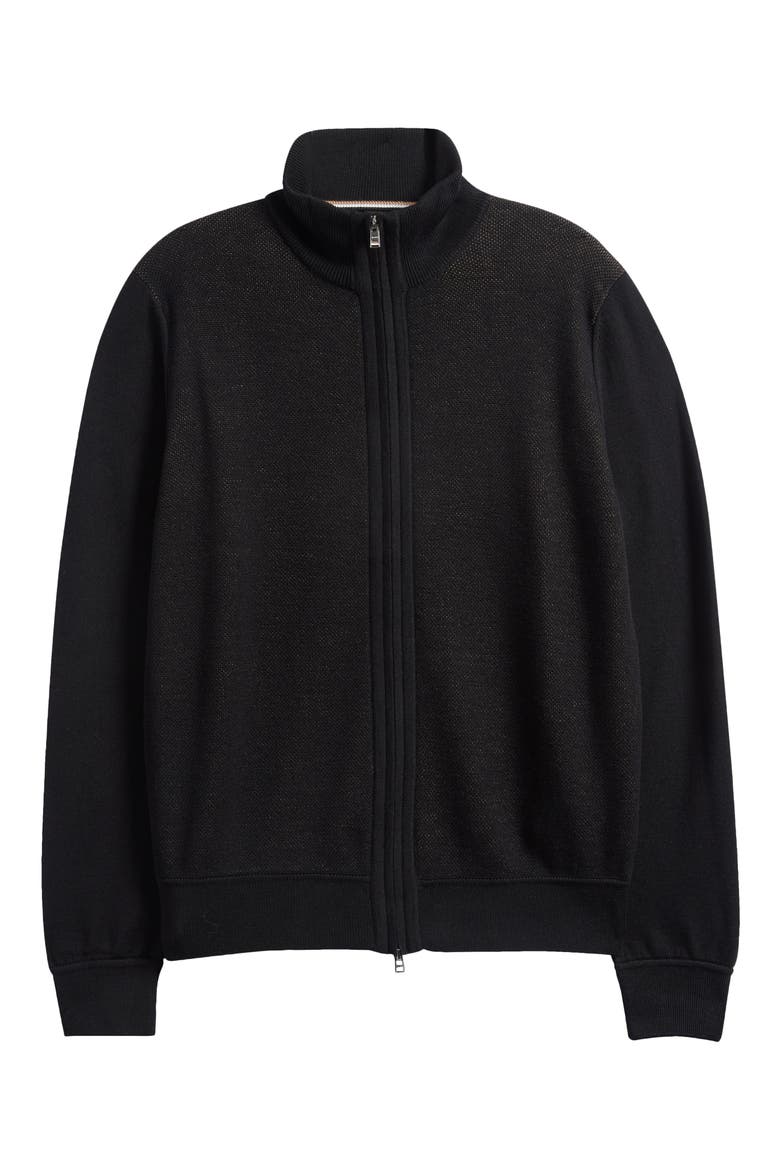 Illarione Mixed Media Jacket, Main, color, BLACK