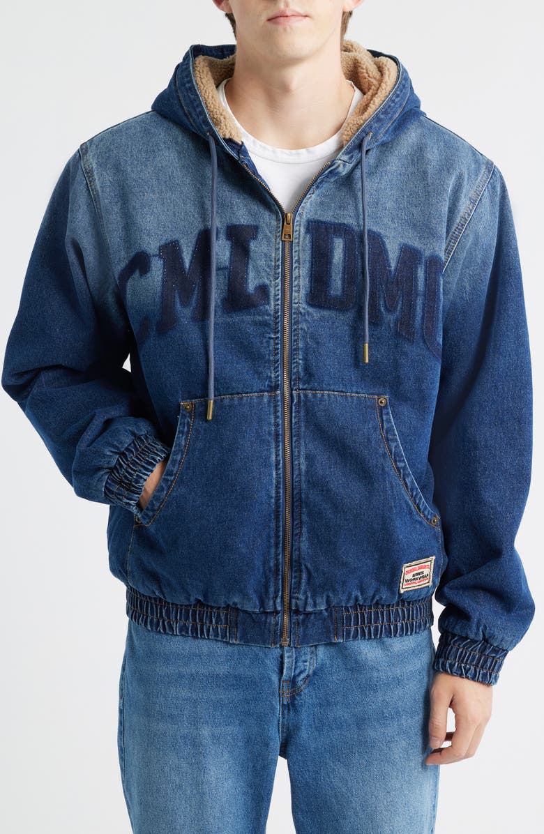 CRIMINAL DAMAGE Davies Hooded Denim Jacket, Alternate, color, Washed Blue