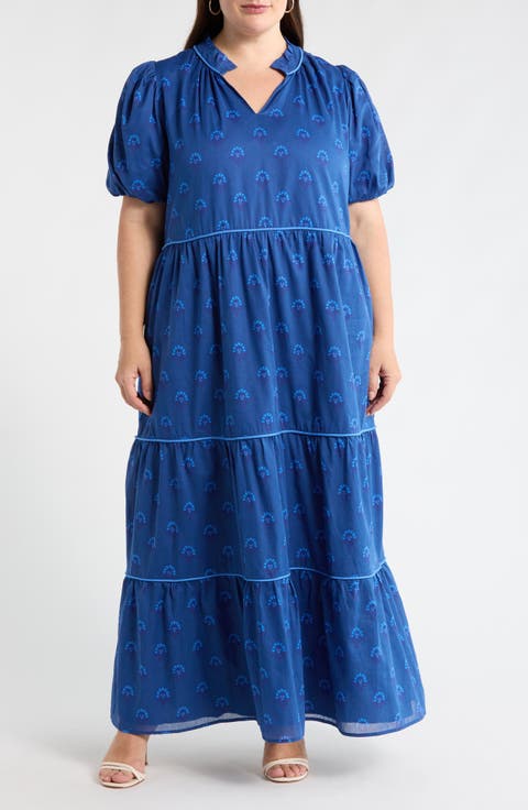 Briza Medallion Renley Tiered Maxi Dress (Plus)