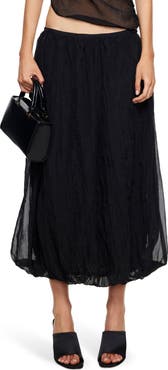 LIONESS Intuition Bubble Hem Midi Skirt