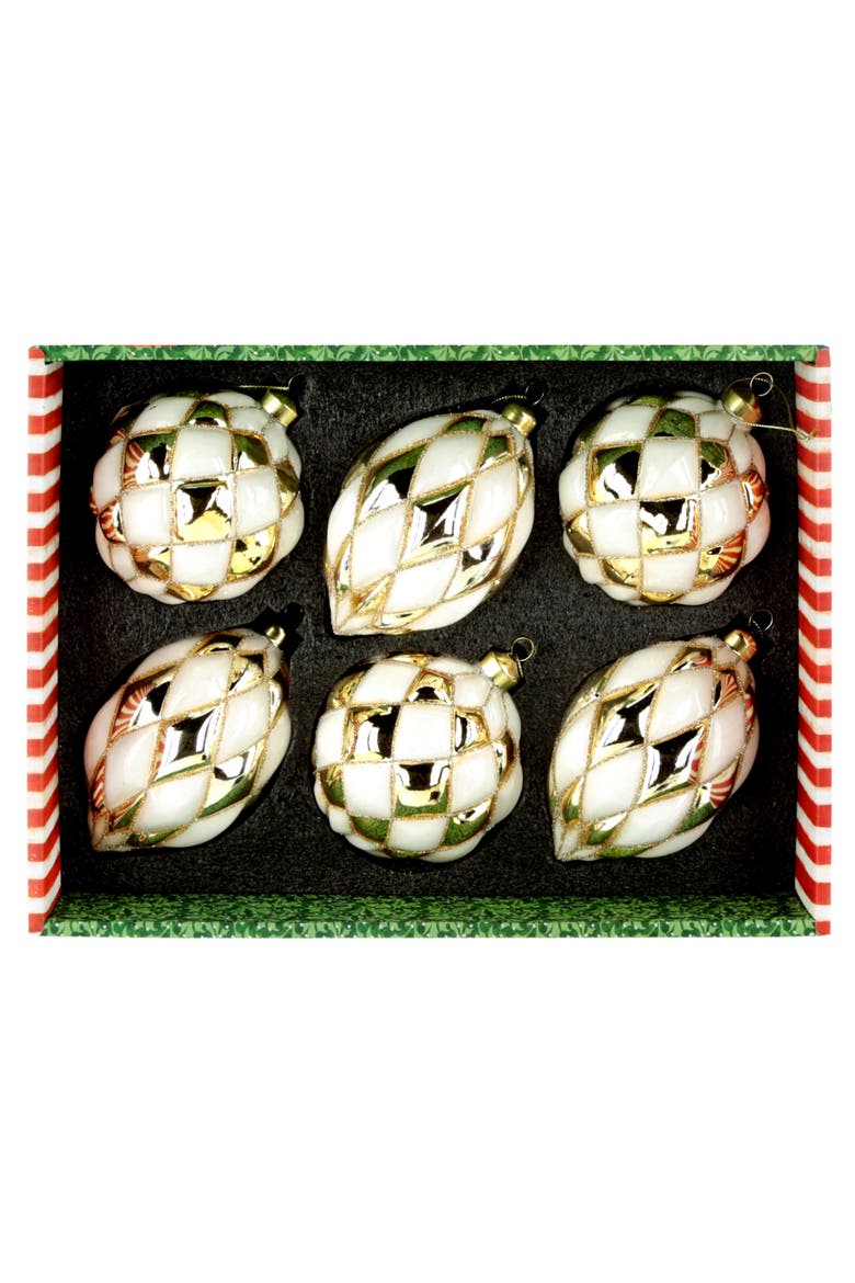Quilted Ornament, Box of 6, Alternate, color, Creamy White