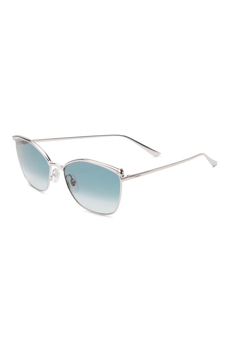 59mm Gradient Cat Eye Sunglasses, Alternate, color, SILVER