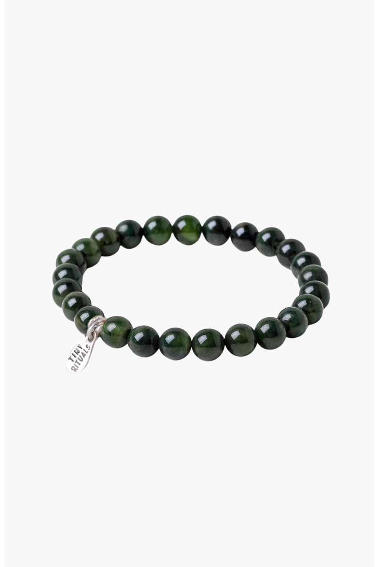 Nephrite Jade Energy Bracelet, Main, color, Black / Green