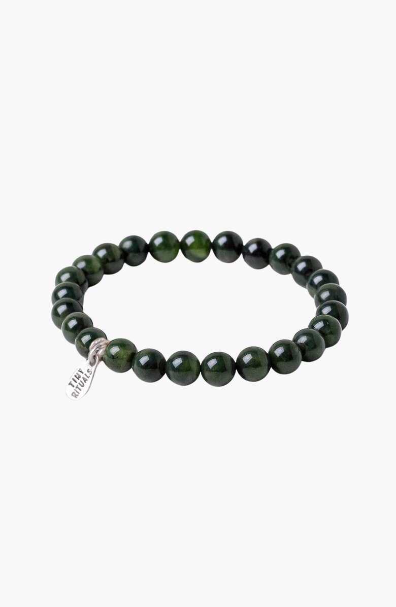 Tiny Rituals Nephrite Jade Energy Bracelet, Main, color, Black / Green