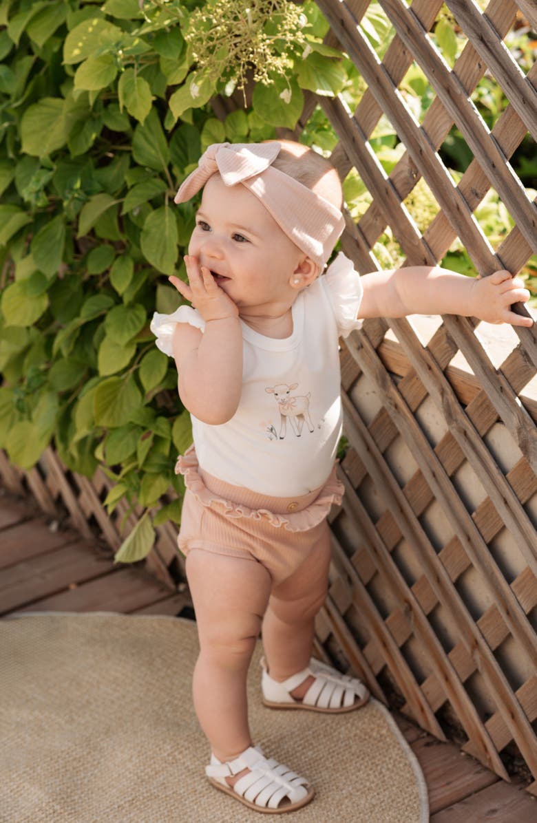 Petit Lem Little Lambs Bodysuits & Shorts Set, Alternate, color, Off White