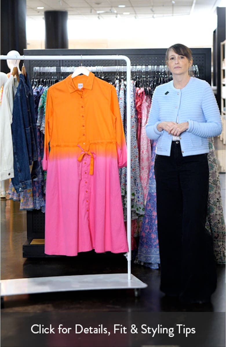 Ayla Long Sleeve Ombré Shirtdress, sales video thumbnail