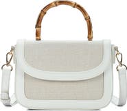Rachel Zoe Mini Flap Canvas Bag with Bamboo Handle