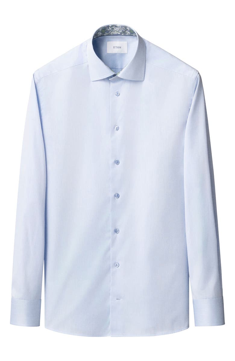 Eton Slim Fit Twill Dress Shirt, Alternate, color, Light Blue