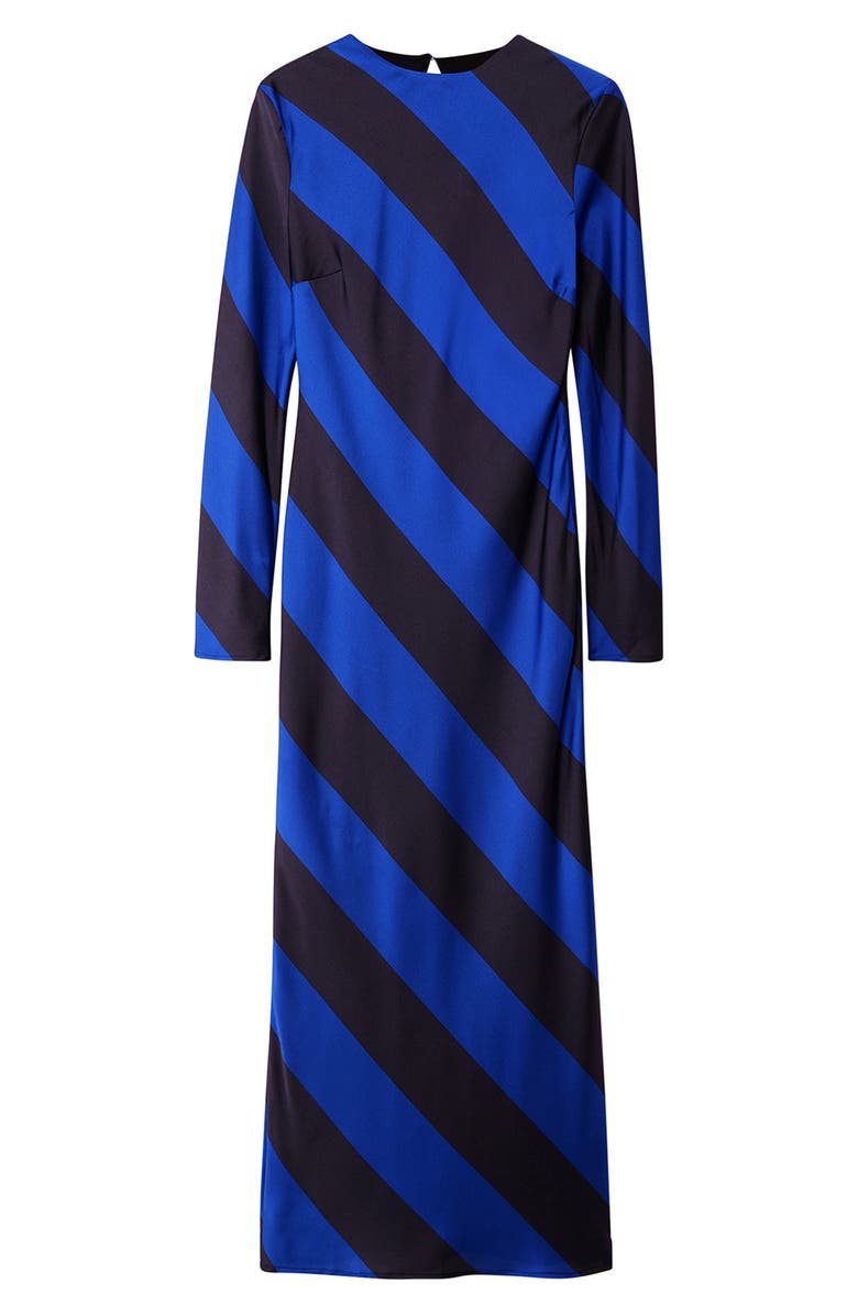 Desigual Trinity Stripe Long Sleeve Satin Maxi Dress, Alternate, color, 