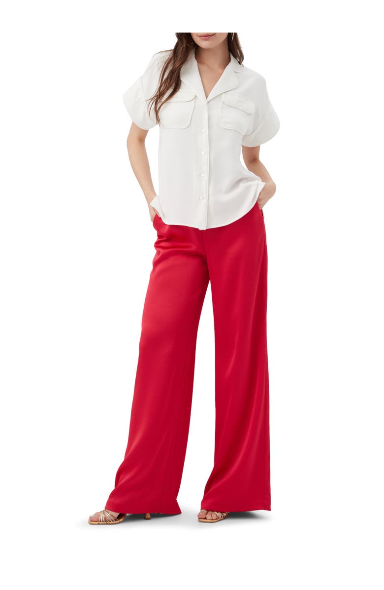 Trina Turk Gideon 2 Short Sleeve Button Up Top, Alternate, color, Whitewash