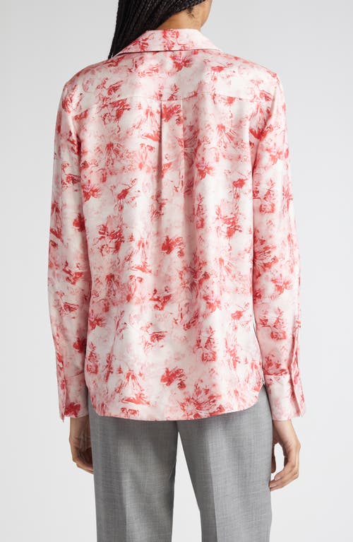 Lafayette 148 New York Scottie Floral Silk Georgette Button-up Shirt