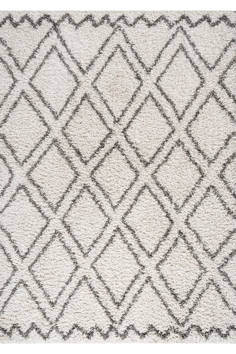 Soller Diamond Trellis Shag Area Rug, Main, color, Beige/Dark Gray