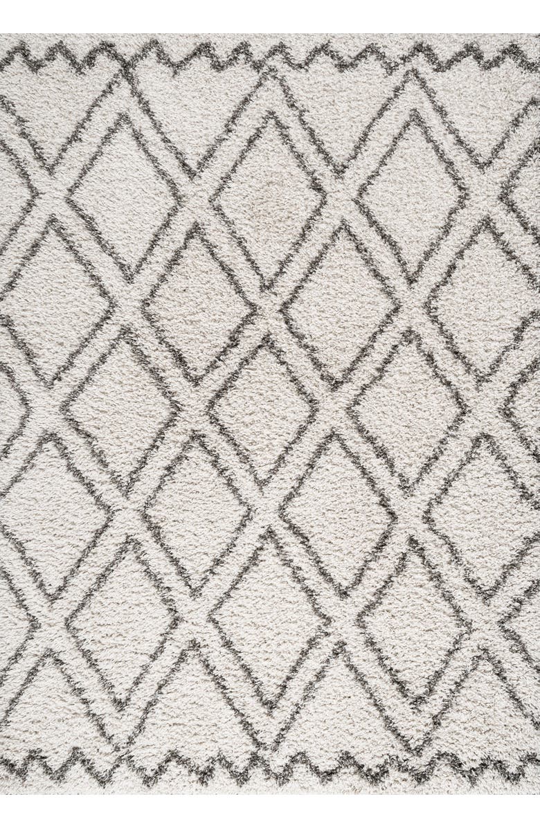 JONATHAN Y Soller Diamond Trellis Shag Area Rug, Main, color, Beige/Dark Gray