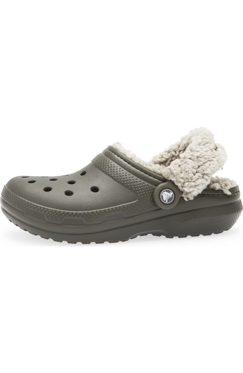 CROCS Classic Fleece Lined Clog, Alternate, color, Dusty Olive
