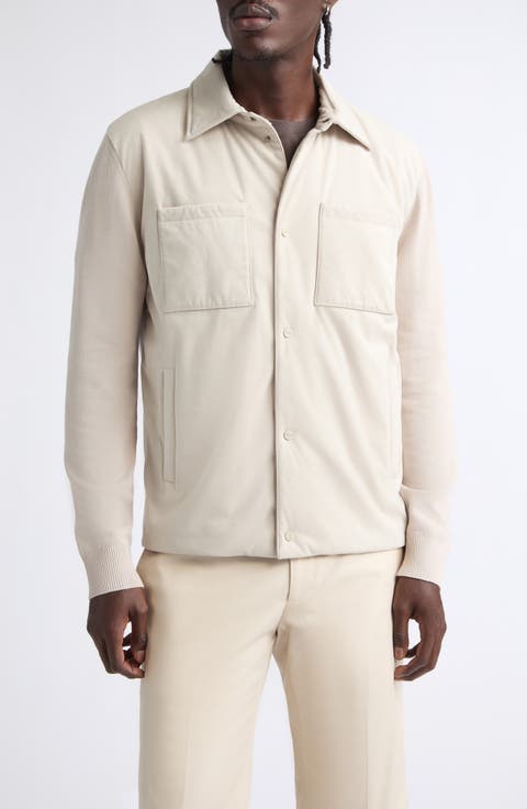 Cotton Knit Suede Effect Sweater-Jacket