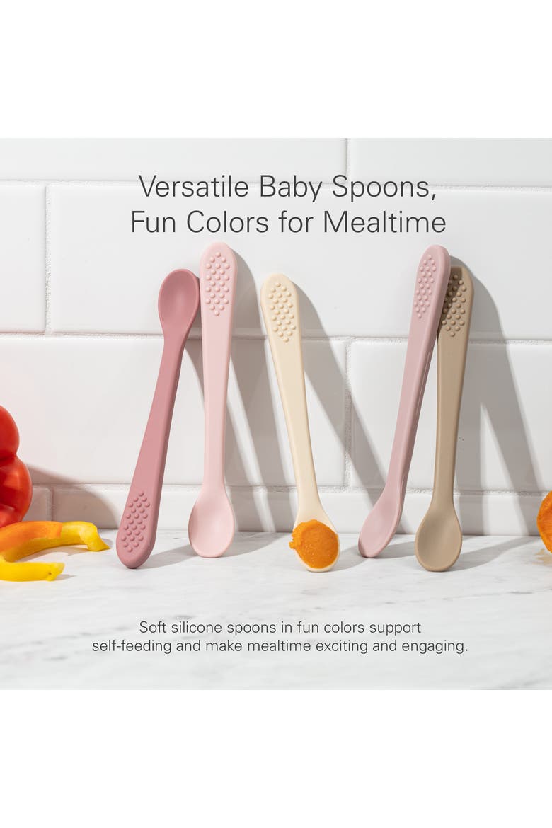 Silicone Baby Spoon Set  5 Piece, Alternate, color, Pastel Pink
