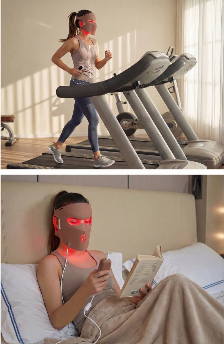 Lovery 4D LED Laser Light Therapy Face Mask - Professional At-Home Skin Rejuvenation, Alternate, color, Mauve