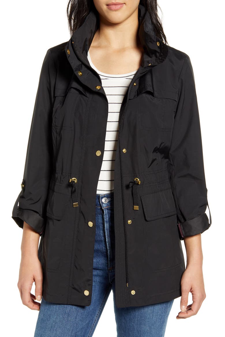 Packable Rain Jacket, Main, color, BLACK