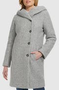 Cole Haan Signature Pressed Bouclé Shawl Hood Coat