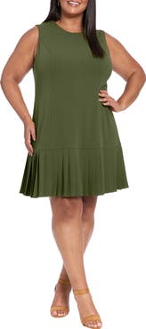 London Times Pleated Sheath Dress