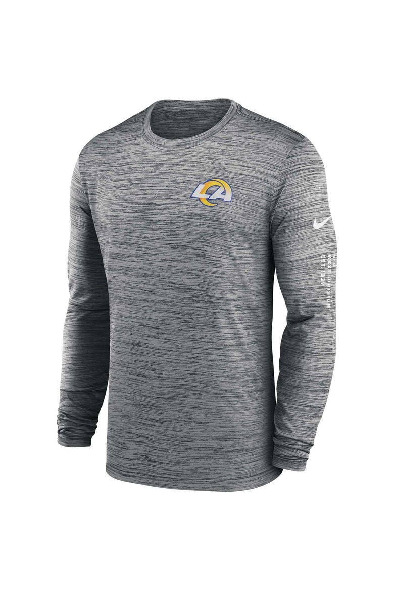 Men's Nike  Anthracite Los Angeles Rams Velocity Long Sleeve T-Shirt, Alternate, color, Anthracite