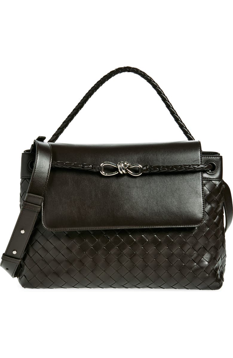 Bottega Veneta Medium Andiamo Leather Messenger Bag, Main, color,