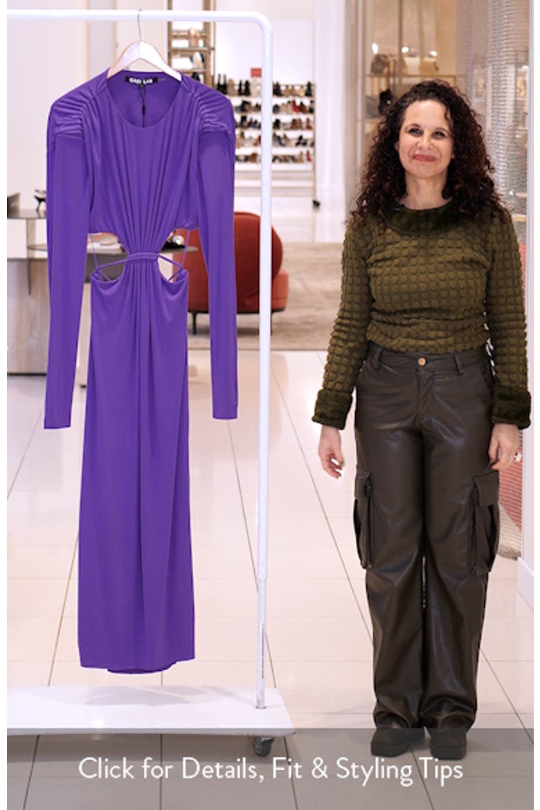 Cutout Waist Long Sleeve Cotton Dress video