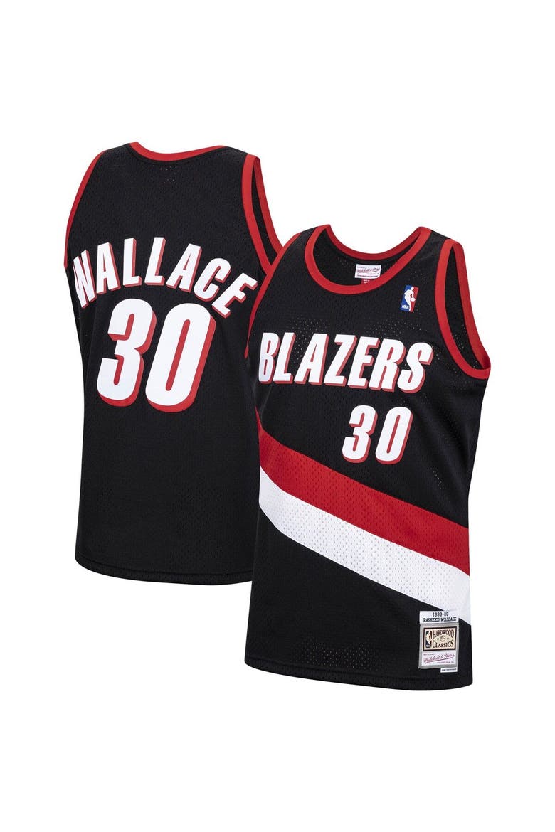 Men's Mitchell & Ness Rasheed Wallace Black Portland Trail Blazers 1999/00 Hardwood Classics Swingman Jersey, Alternate, color, Black