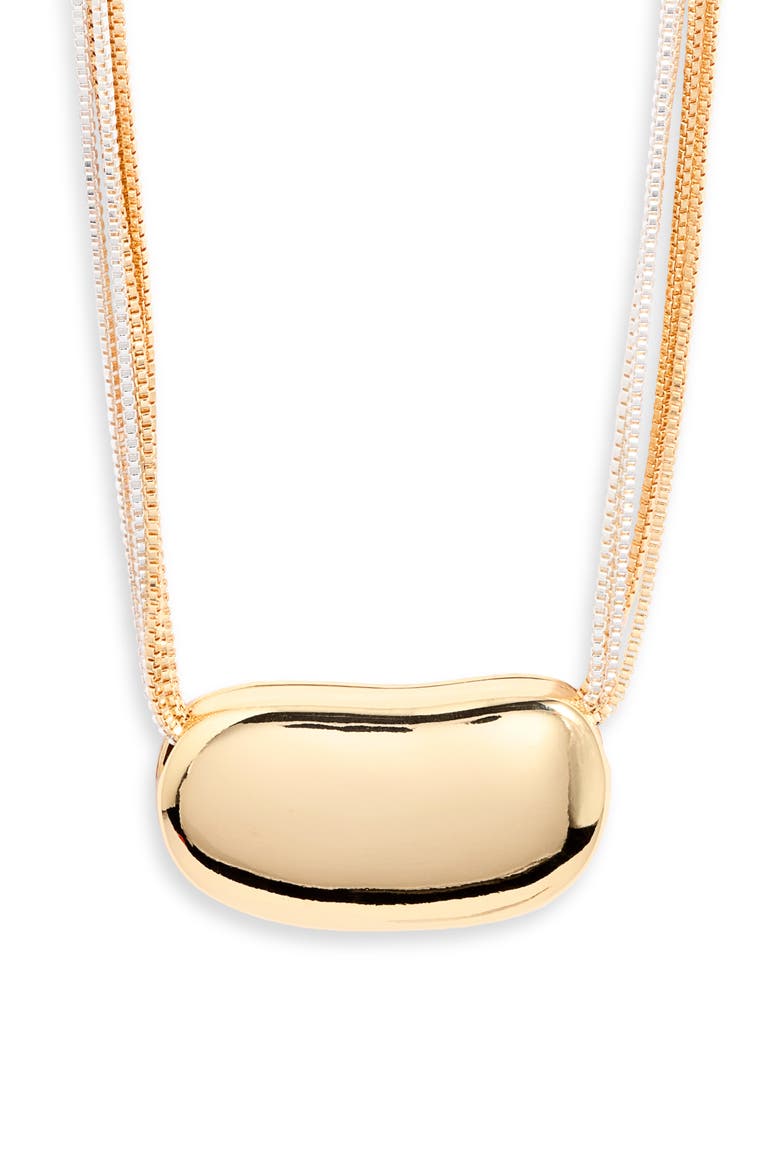 Orb Pendant Layered Chain Necklace, Main, color, GOLD- SILVER