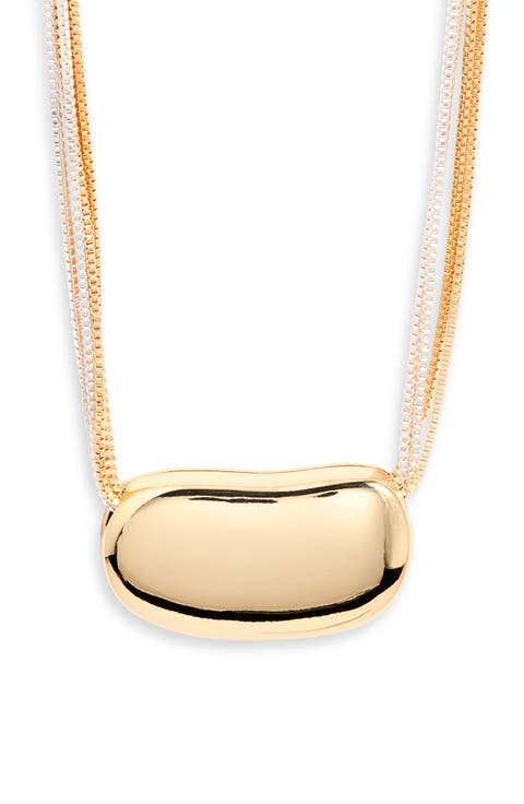 Orb Pendant Layered Chain Necklace
