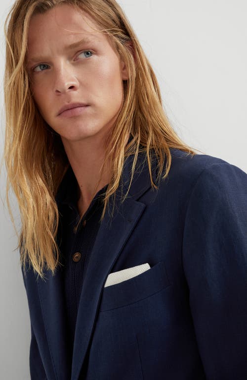 BRUNELLO CUCINELLI BRUNELLO CUCINELLI LINEN DECONSTRUCTED BLAZER 