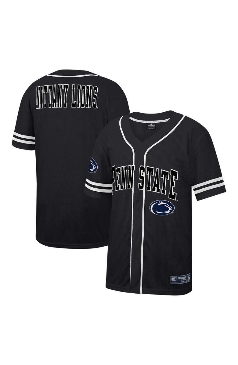 COLOSSEUM Men's Colosseum Black Penn State Nittany Lions Free Spirited Mesh Button-Up Baseball Jersey, Alternate, color,