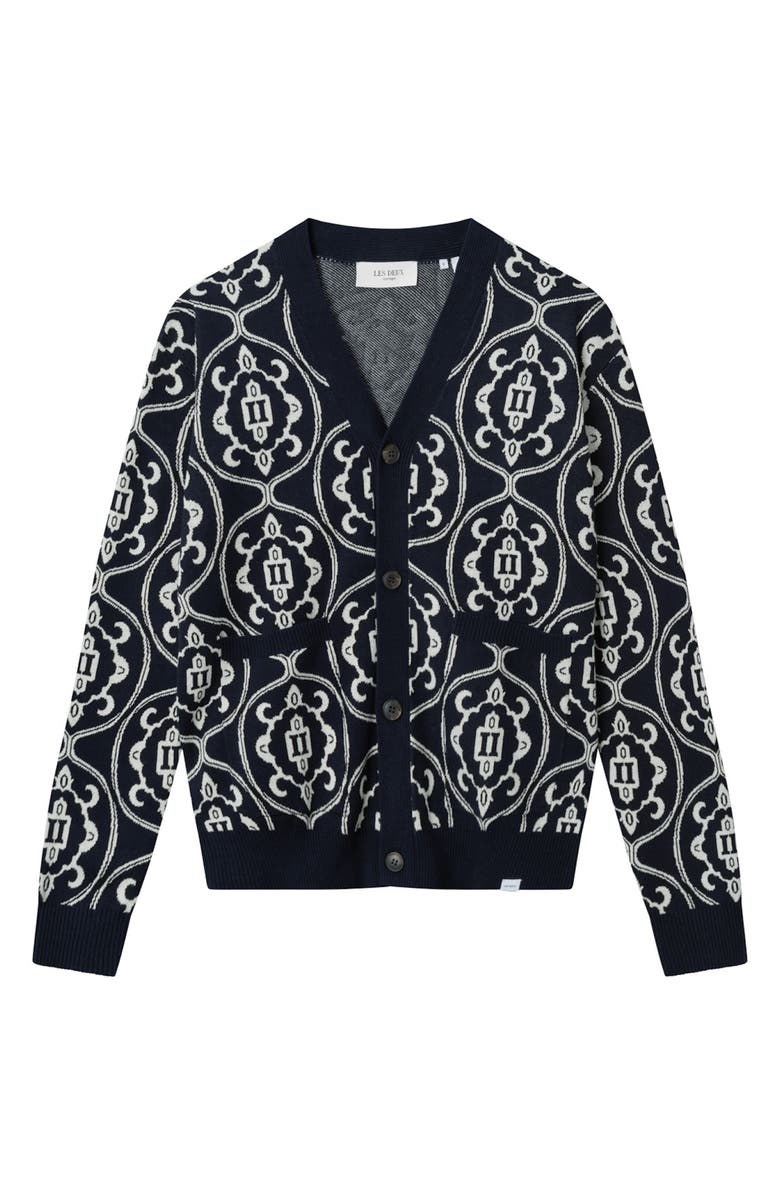 Les Deux Ornament Intarsia Cardigan | Nordstrom