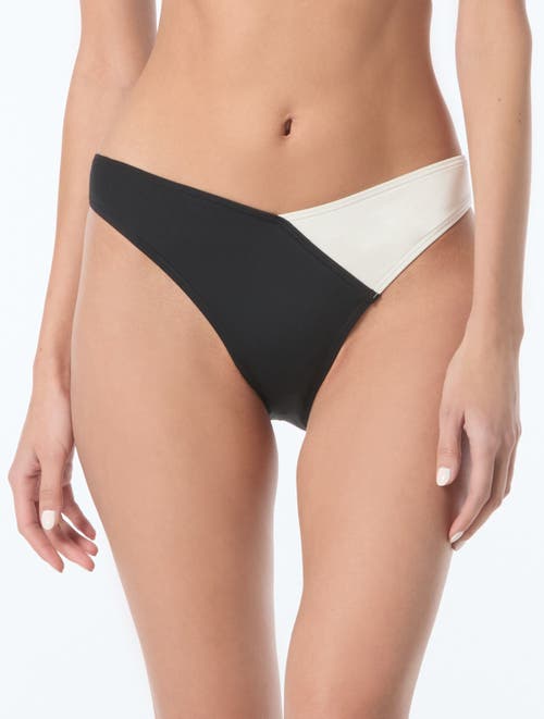 Vince Camuto Color Block High Cut Bikini Bottom In Multi