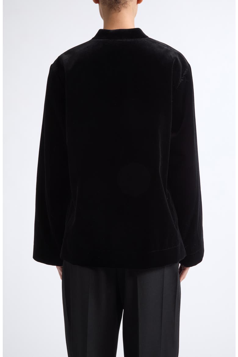 Pankou Closure Cotton Velveteen Jacket, Alternate, color, BLACK
