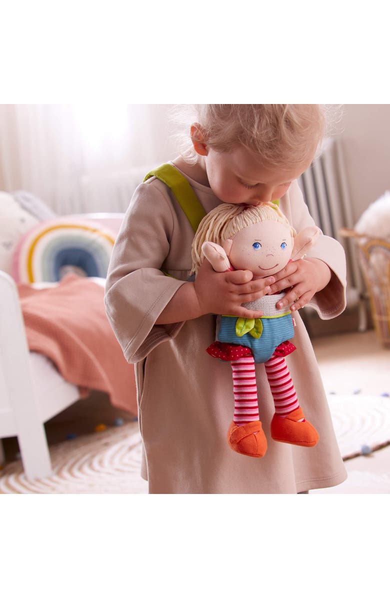 HABA Doll Carrier - Summer Meadow - Fits up to 15" Dolls or Stuffed Animals, Alternate, color, Blue Multi