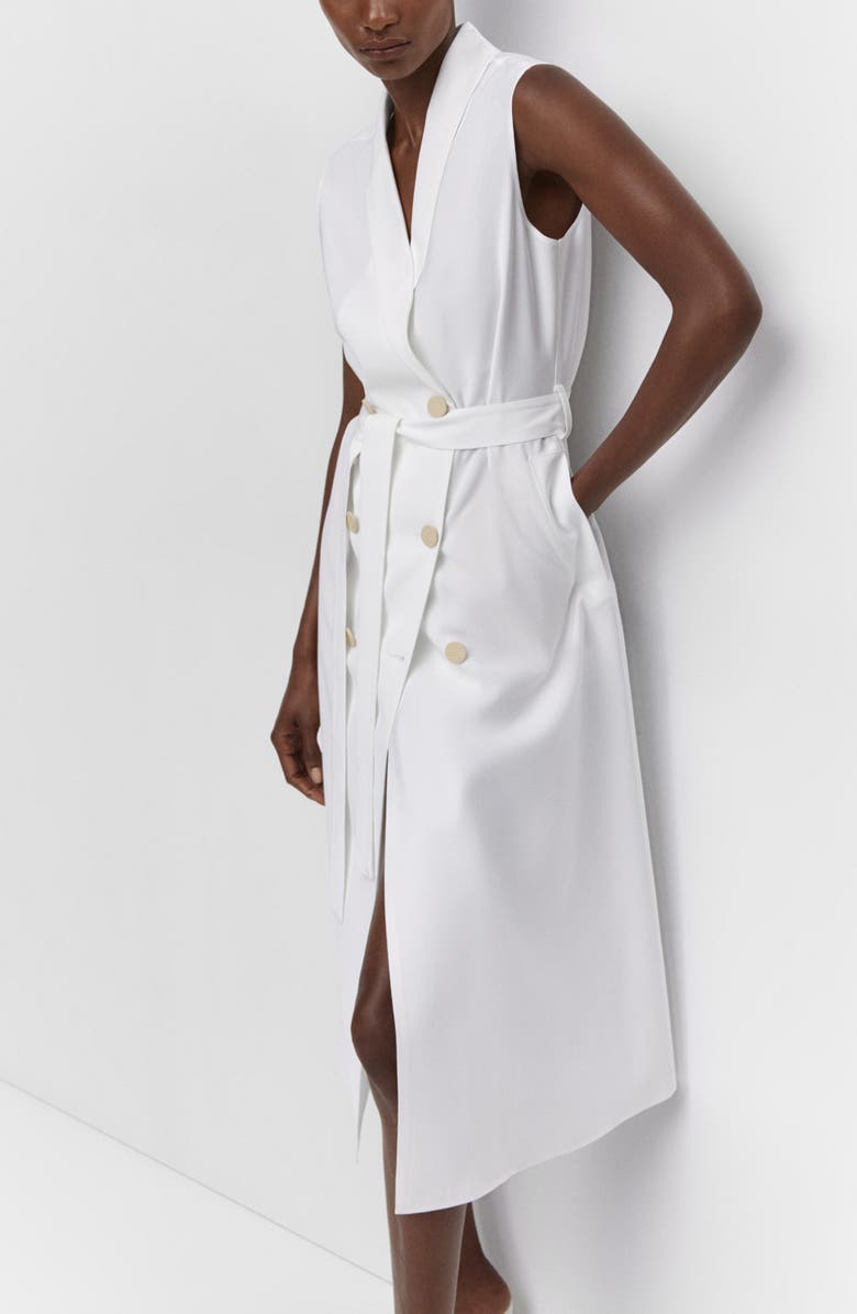 MANGO Belted Sleeveless Blazer Midi Dress, Alternate, color,