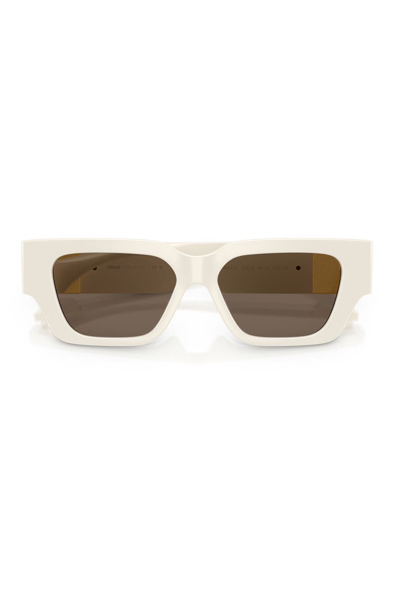 53mm Square Sunglasses, Alternate, color, WHITE / BROWN