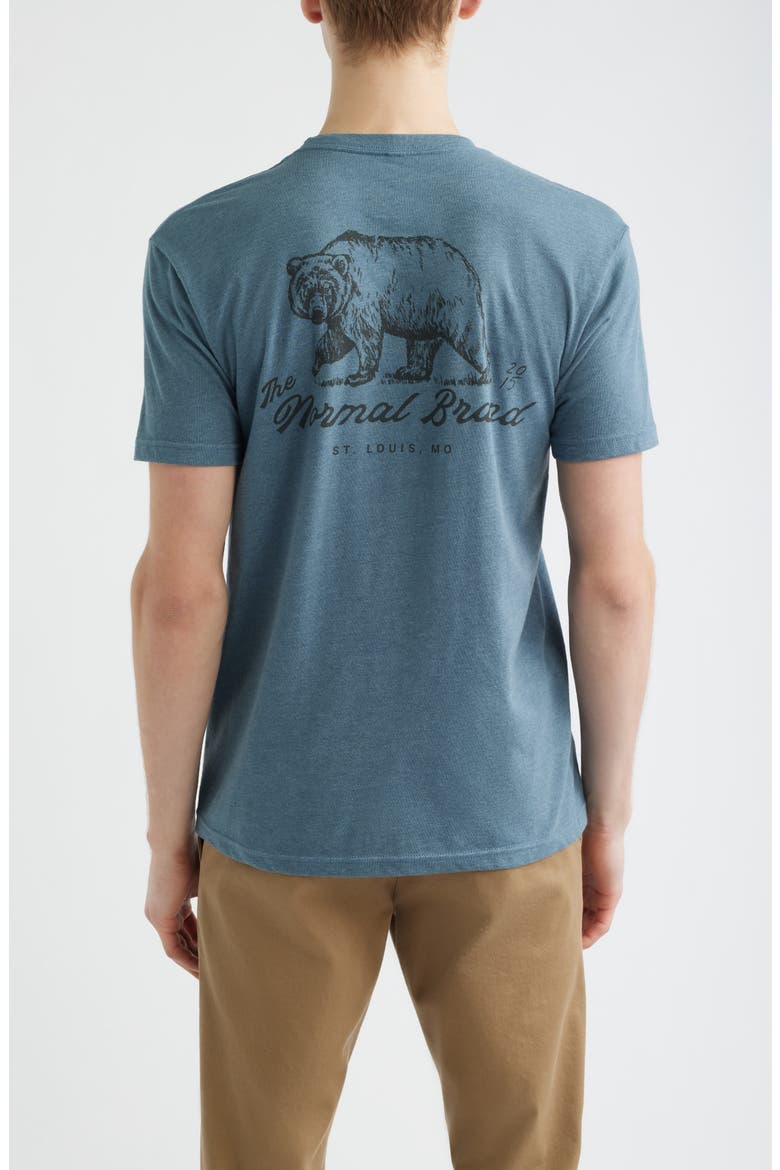 Illustrated Bear Graphic T-Shirt, Alternate, color, INDIGO