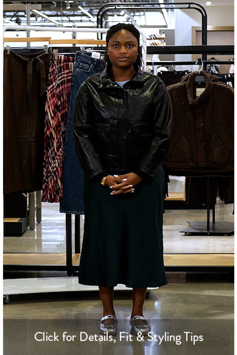 High Neck Faux Leather Bomber Jacket video